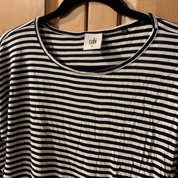 CAbi Black and White Striped Asymmetrical Long Sleeve Top - Picture 2 of 8